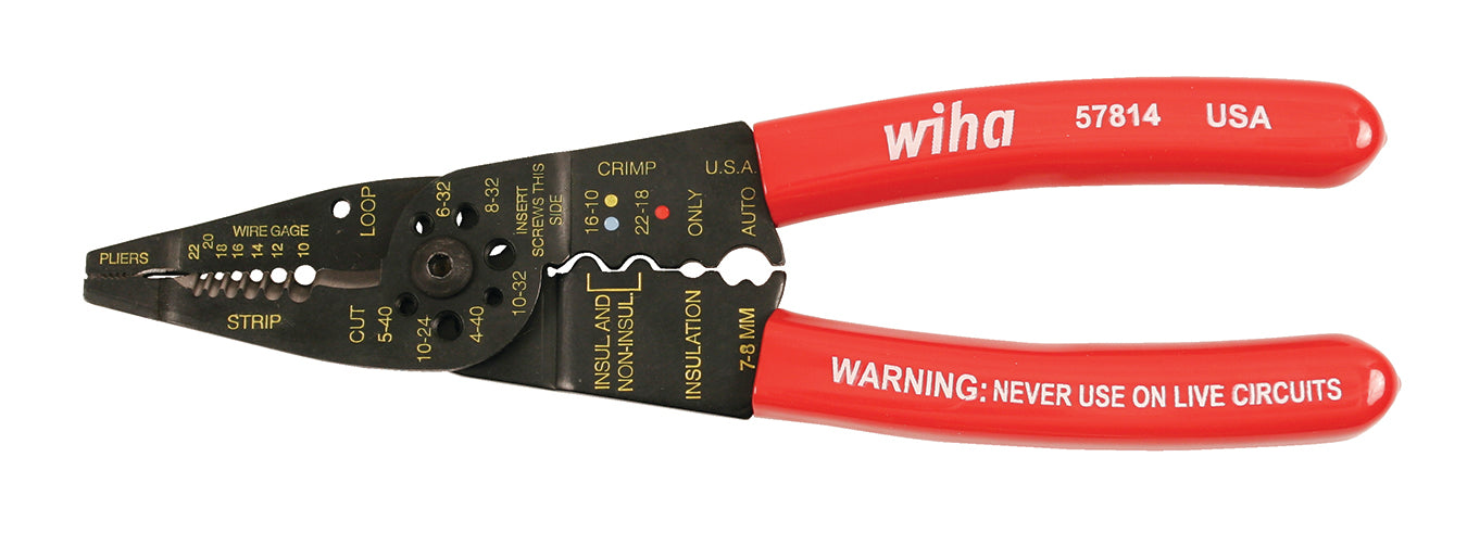 Wiha 57814 Classic Grip Wire Combination Strippers/Crimpers 8.25"