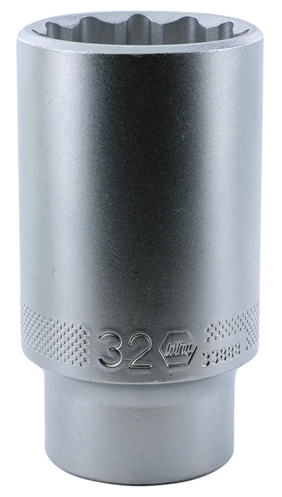 Wiha 33888 12 Point - 1/2" Drive Deep Socket 32.0mm