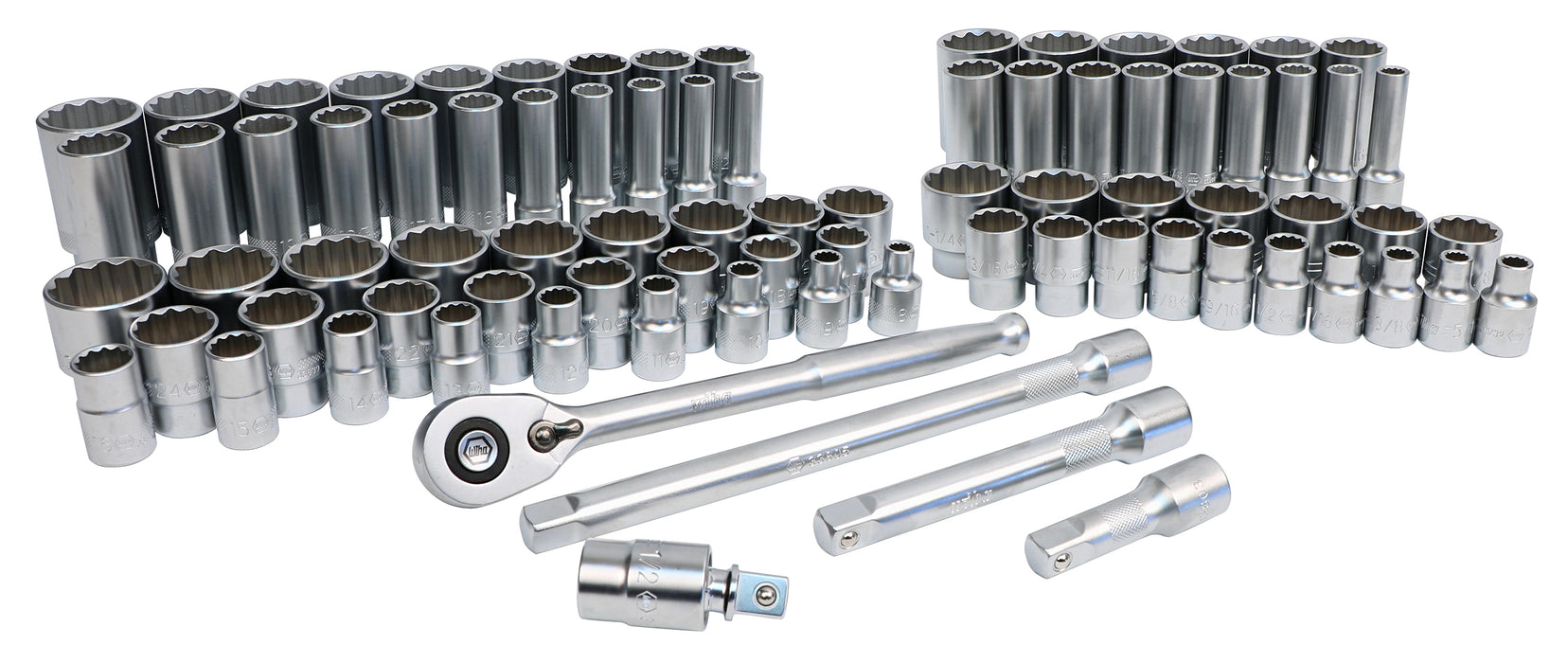 Wiha 33899 84 Piece Professional Socket Set - 1/2” Drive - Metric and SAE