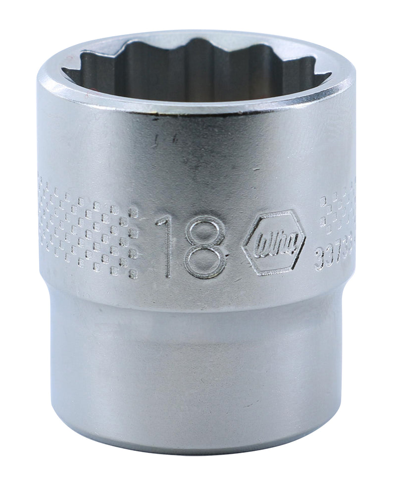 Wiha 33733 12 Point - 3/8 Inch Drive Socket - 18.0mm