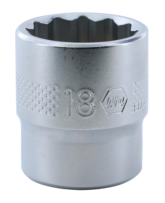 Wiha 33733 12 Point - 3/8 Inch Drive Socket - 18.0mm