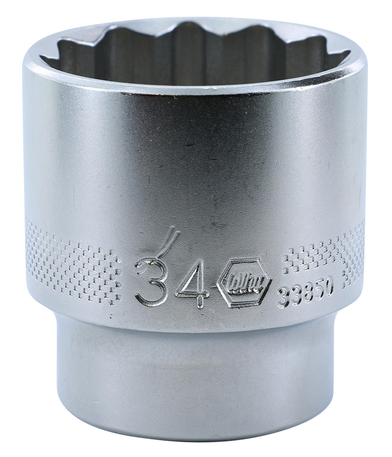 Wiha 33850 12 Point - 1/2" Drive Socket 34.0mm