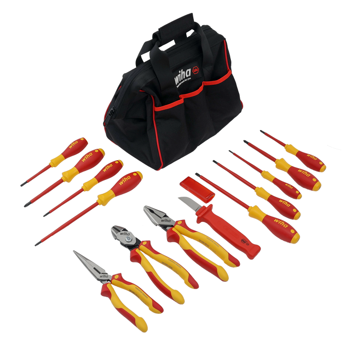 Wiha 32878 14 Piece Master Electrician's Insulated Tool Set in Canvas Tool Bag