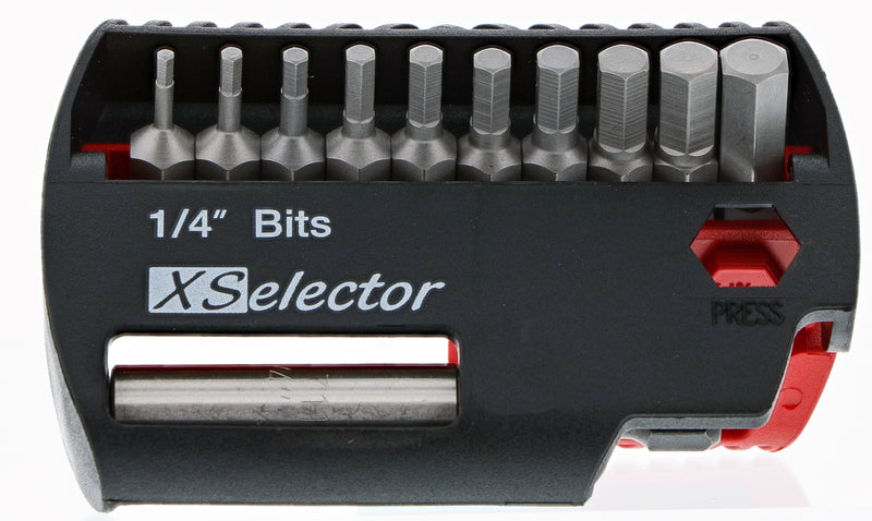 Wiha 79446 11 Piece Hex XSelector and Magnetic Bit Holder Set - 1/16" - 1/4"