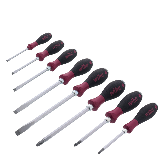 Wiha 53398 8 Piece MicroFinish XHeavy Duty Slotted and Phillips Screwdriver Set