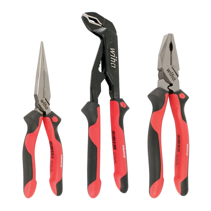 Wiha 30965 3 Piece Industrial SoftGrip Pliers Set