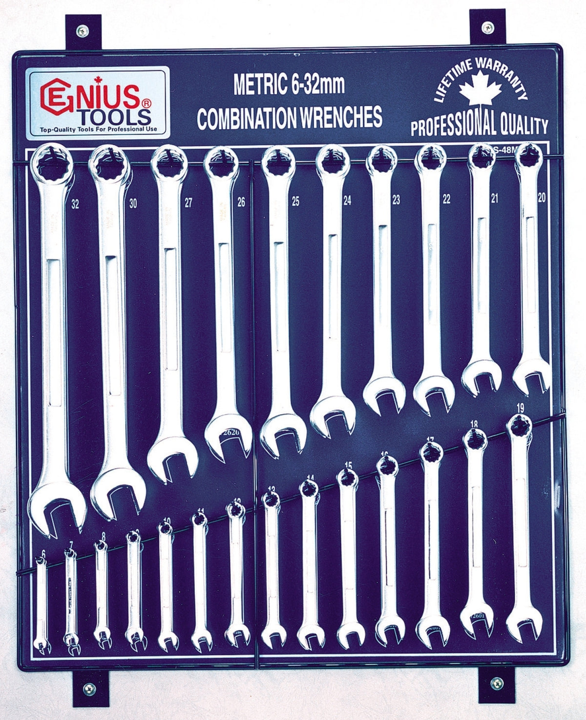 Genius Tools 48 Piece Metric Combination Wrench Display Board - HS-48M ...
