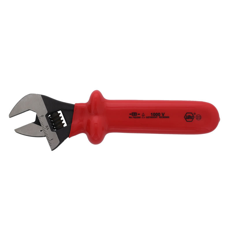 Wiha 76208 Insulated Adjustable Wrench 8"