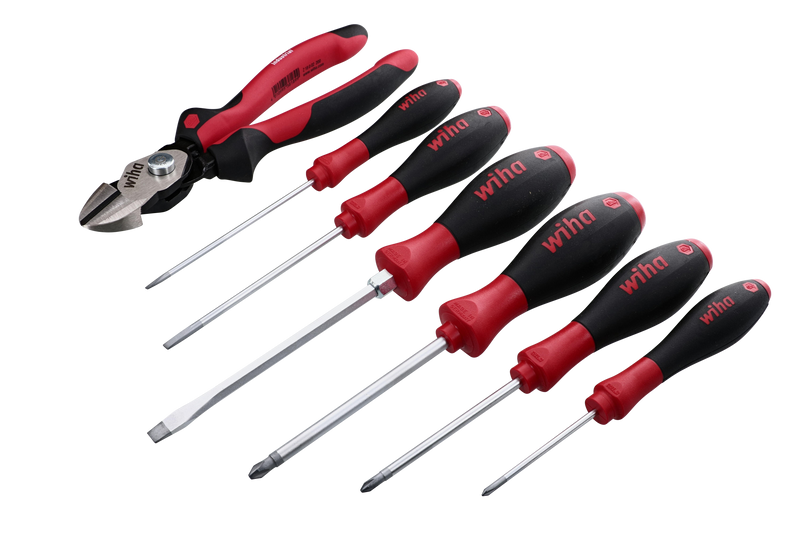 Wiha 30942 7 Piece Industrial SoftFinish BiCut Compound Cutter and SoftFinish Screwdriver Set