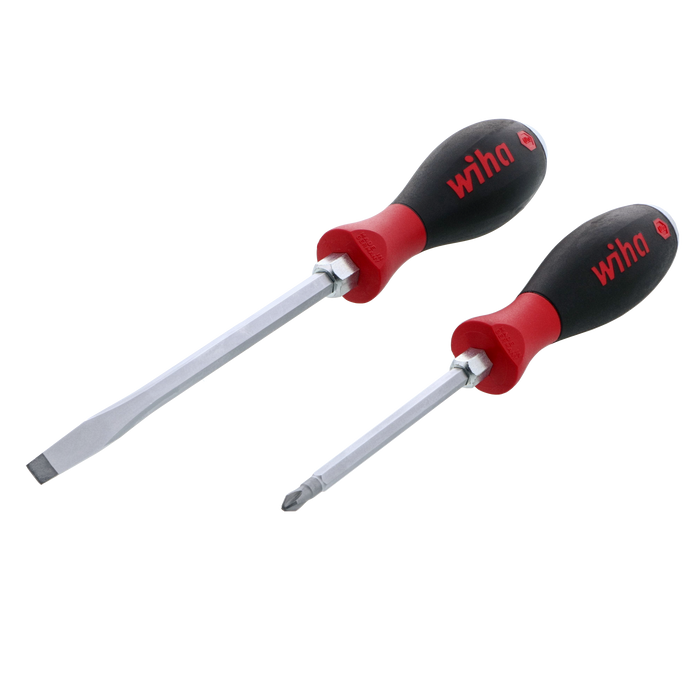 Wiha 53082 2 Piece SoftFinish X Heavy Duty Slotted and Phillips Screwdriver Set