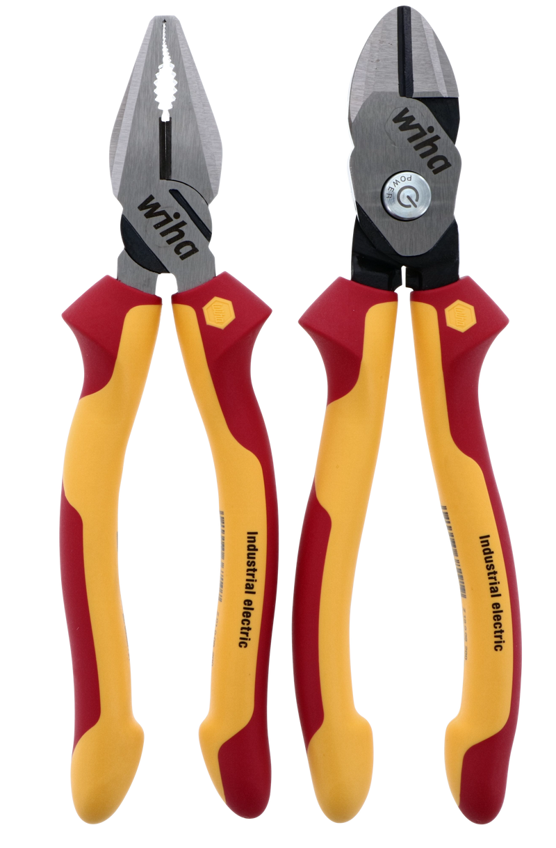 Wiha 32862 2 Piece Insulated Combination Pliers and BiCut Compound Cutters Set