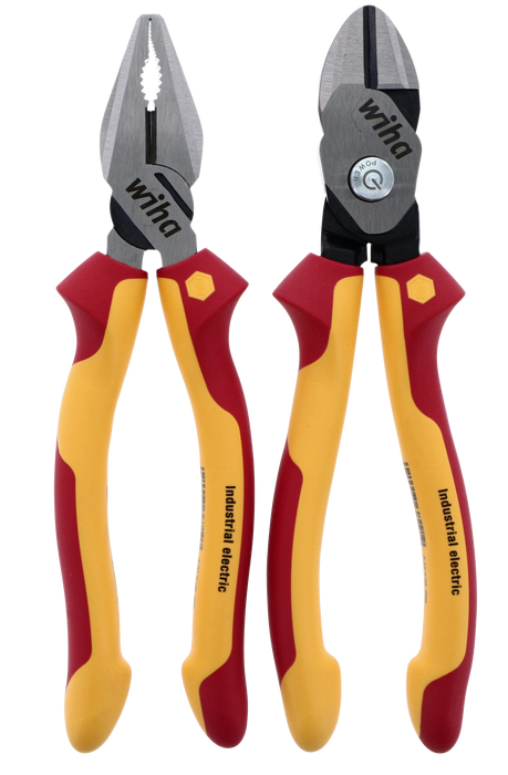 Wiha 32862 2 Piece Insulated Combination Pliers and BiCut Compound Cutters Set