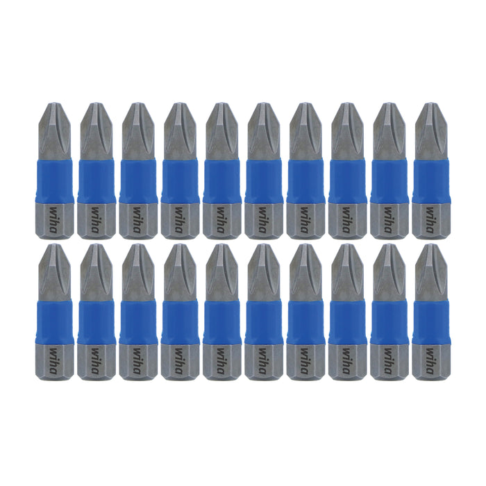 Wiha 70042 TerminatorBlue Impact Bit Phillips #2 - 1 Inch - 20 Pack