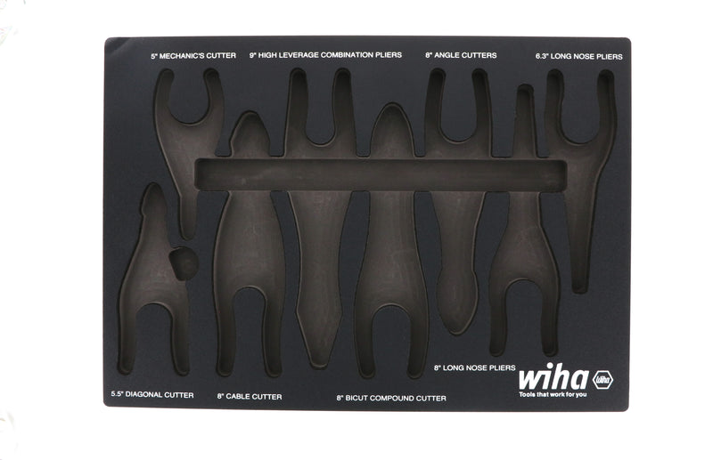 Wiha 93039 Empty Foam Tray for 8 Piece Pliers/Cutter Set