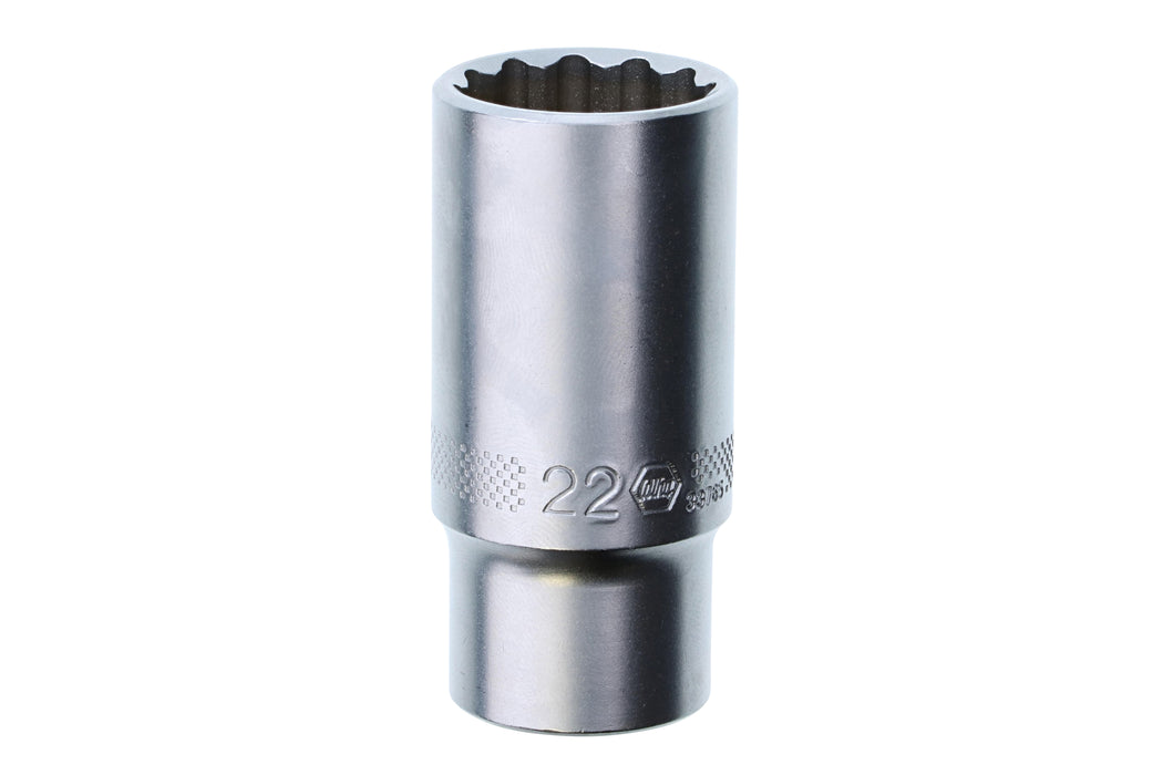 Wiha 33765 12 Point - 3/8" Drive Deep Socket 22.0mm