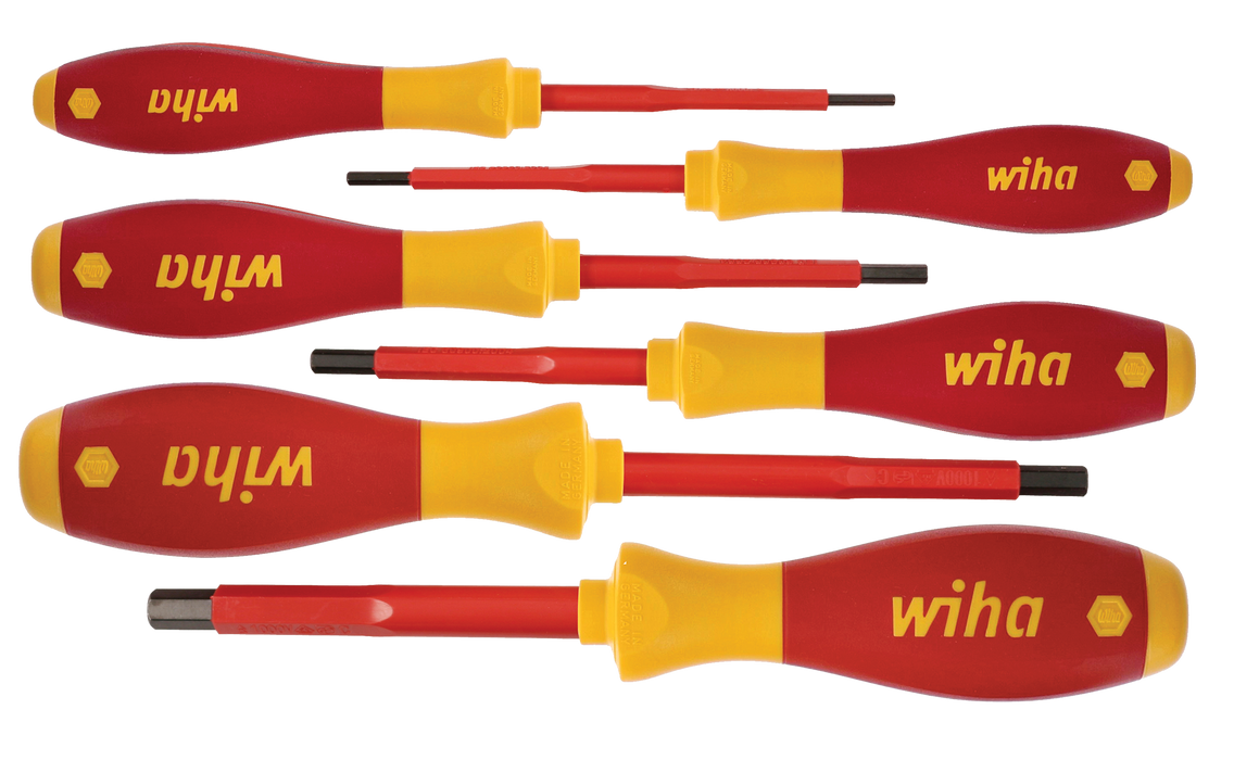 Wiha 32366 6 Piece Insulated SoftFinish Hex Screwdriver Set - Metric