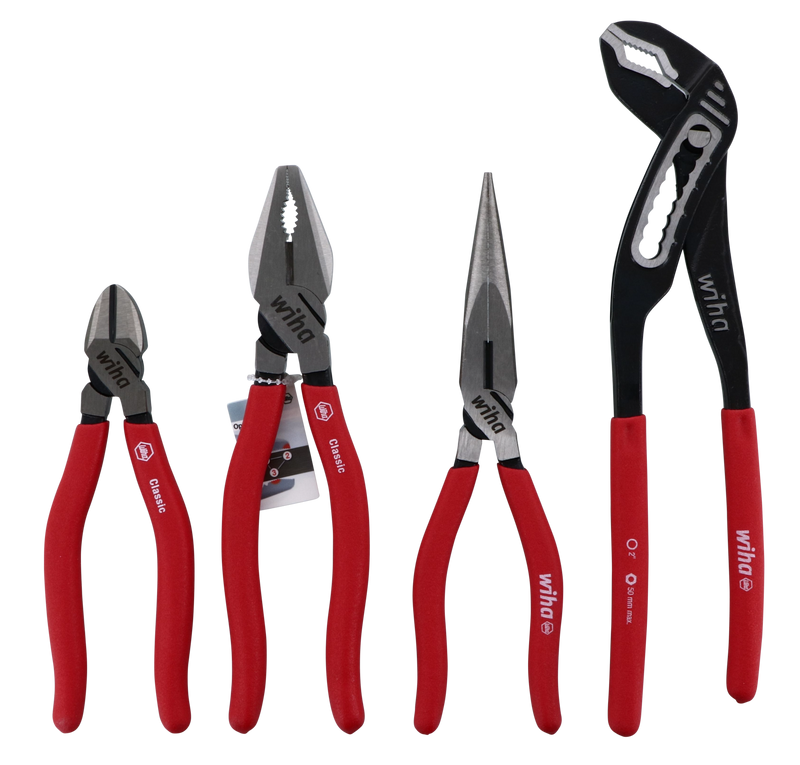 Wiha 32647 4 Piece Classic Grip Pliers and Cutters Set