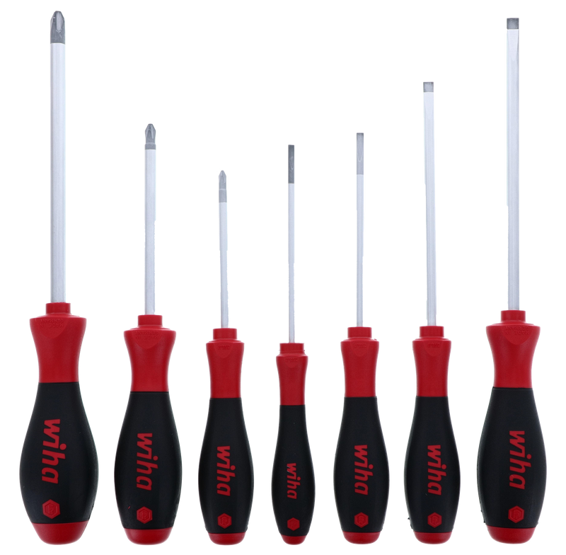 Wiha 30278 7 Piece SoftFinish Slotted and Phillips Screwdriver Set