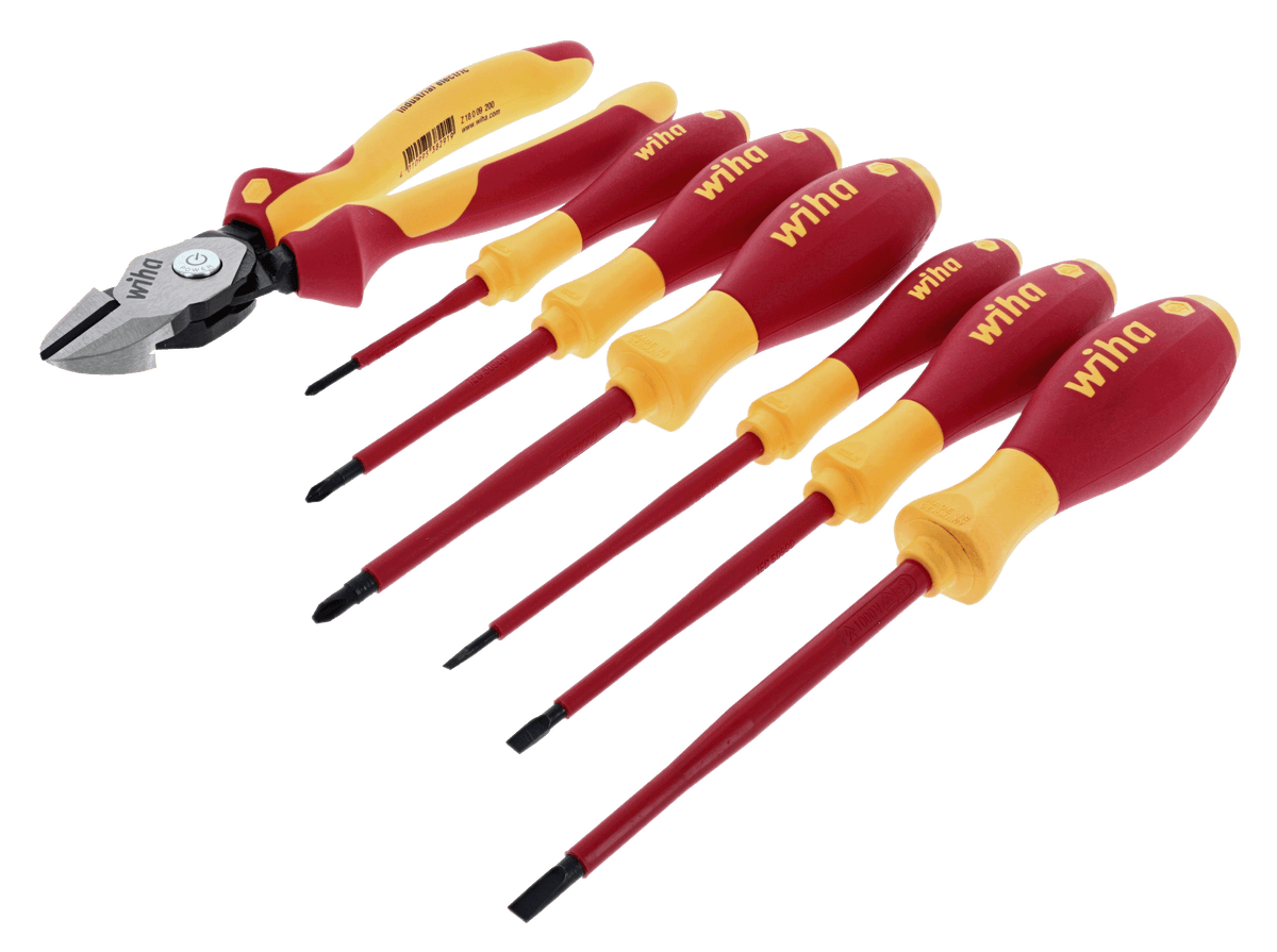 Wiha 32942 7 Piece Insulated BiCut Compound Cutters and Screwdriver Se ...