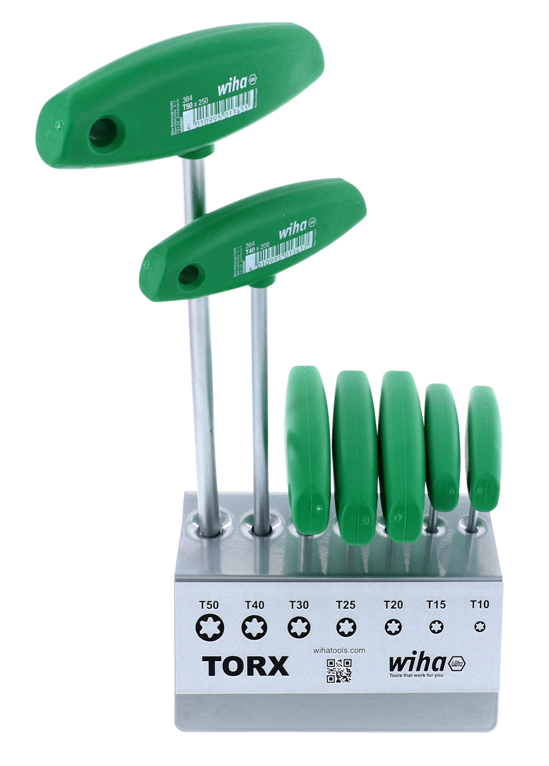 Wiha 36490 7 Piece Classic Grip Torx T-Handle Set in Stand