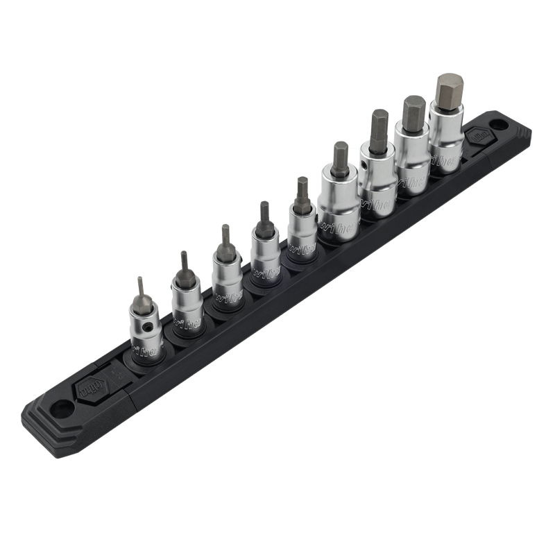 Wiha 71996 9 Piece Hex Bit Socket Set - Metric