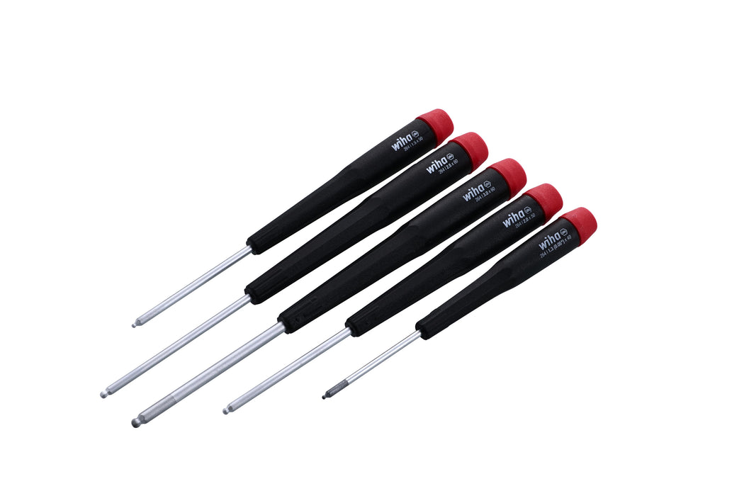 Wiha 26491 5 Piece Precision Ball End Hex Screwdriver Set - Metric