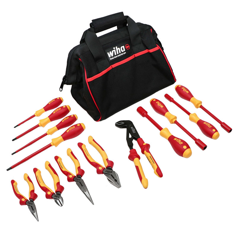Wiha 32894 13 Piece Master Electrician's Insulated Tool Set in Canvas Tool Bag