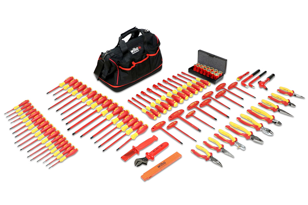 Wiha 32877 80 Piece Master Electrician's Insulated Tool Set in Canvas Tool Bag