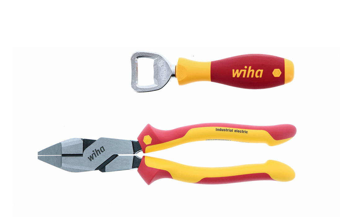 Wiha 32882 2 Piece Insulated NE Style Lineman's Pliers with Wiha Bottle Opener