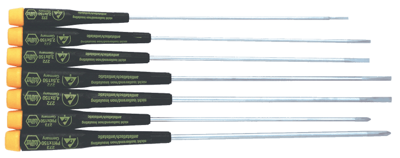 Wiha 27393 7 Piece ESD Safe Precision Extra Long Screwdriver Set