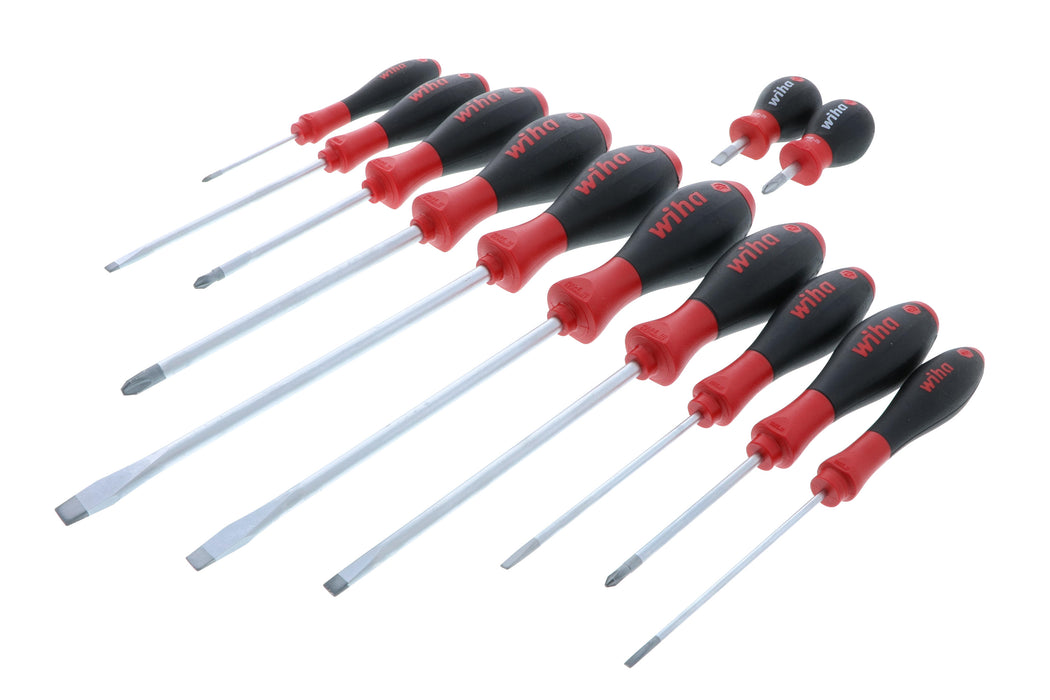 Wiha 30297 12 Piece SoftFinish Slotted and Phillips Screwdriver Set