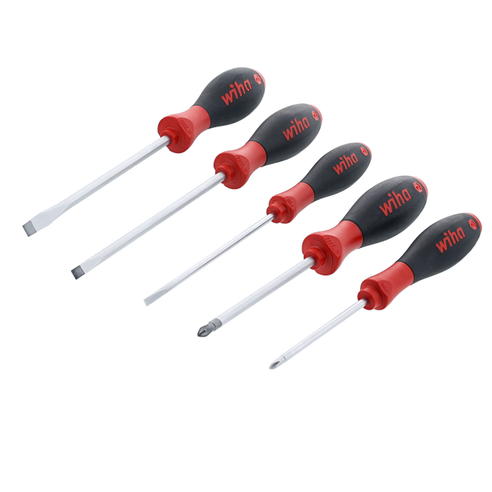 Wiha 30277 5 Piece SoftFinish Slotted and Phillips Screwdriver Set