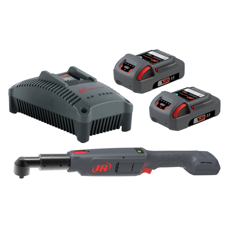Ingersoll Rand QCN2A30S6-K2, 3/8" 20V Cordless Angle Clutch Tool 2 Battery Kit, 30 Nm, 300 RPM, Non-Programmable
