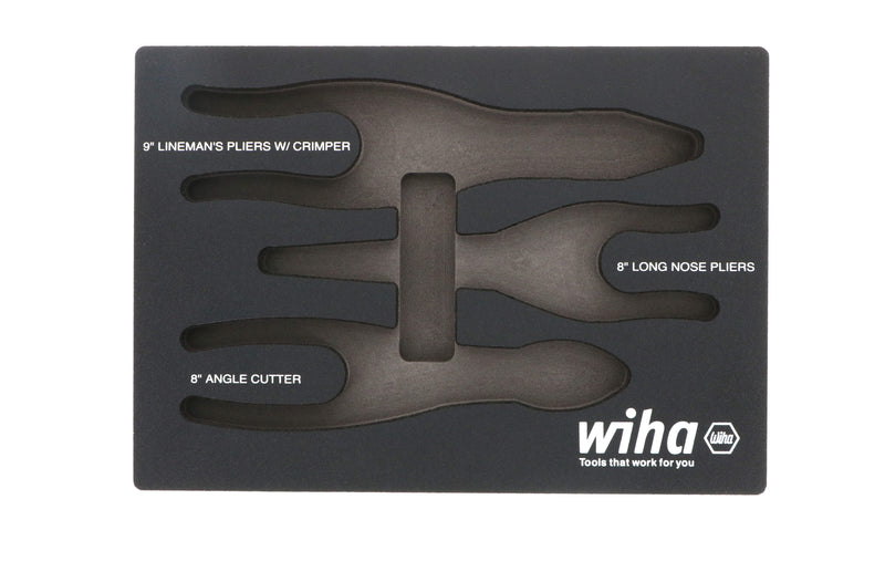 Wiha 93038 Empty Foam Tray for 3 Piece Pliers/Cutter Set
