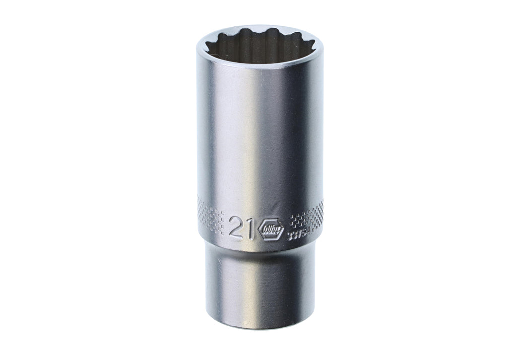 Wiha 33764 12 Point - 3/8" Drive Deep Socket 21.0mm