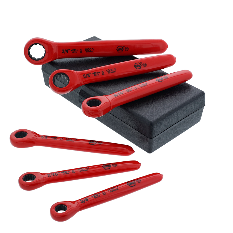 Wiha 21391 Insulated Ratchet Wrench 6 Piece Set - SAE