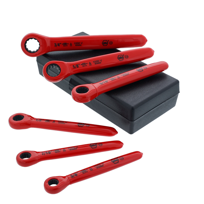 Wiha 21391 Insulated Ratchet Wrench 6 Piece Set - SAE