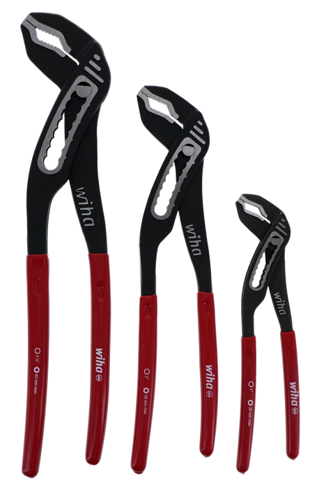 Wiha 32670 3 Piece Classic Grip V-Jaw Tongue and Groove Pliers Set