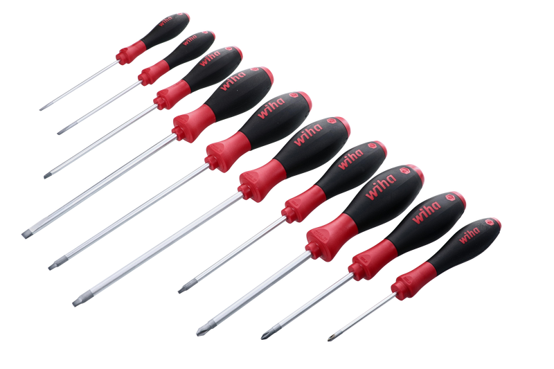 Wiha 30290 10 Piece SoftFinish Phillips and Square Screwdriver Set