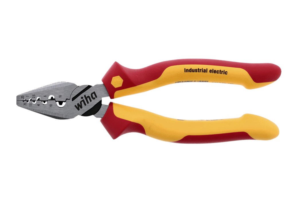 Wiha 32945 Insulated Industrial Crimping Pliers 7"