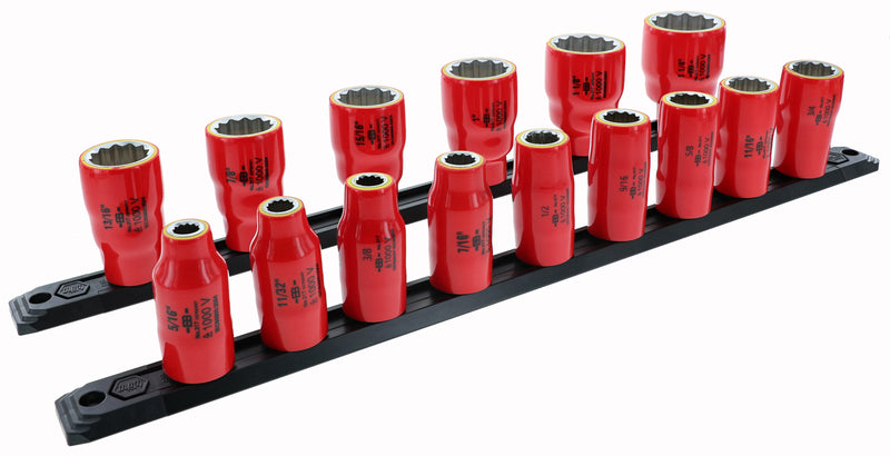 Wiha 31796 15 Piece Insulated Socket Set 1/2" Drive - SAE