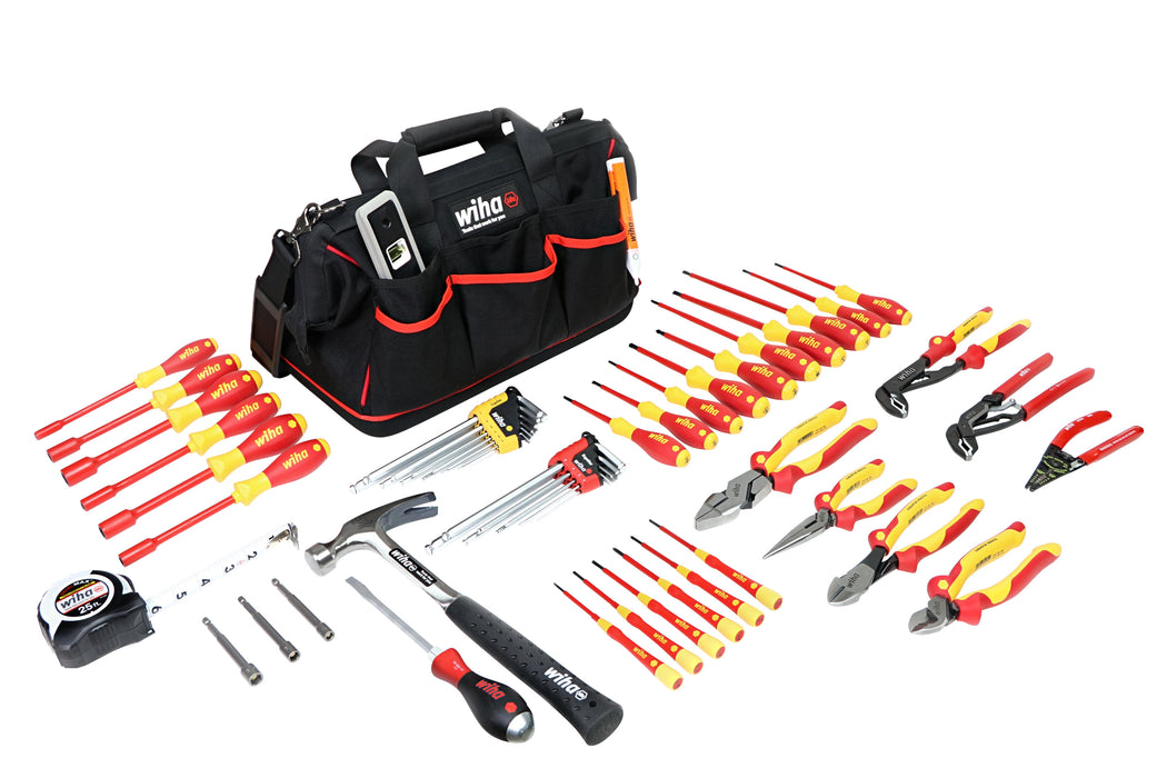 Wiha 32937 59 Piece Master Electrician's Insulated Tool Set in Canvas Tool Bag