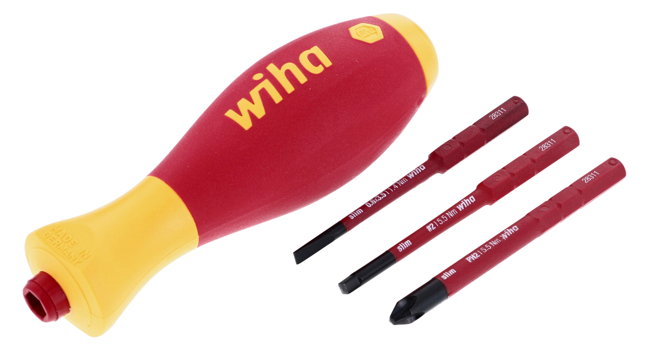 Wiha 28328 4 Piece Insulated SoftFinish SlimLine Blade Set