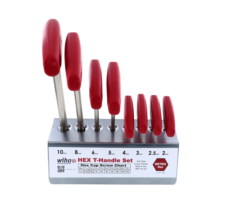 Wiha 33488 8 Piece Classic Grip Hex Metric T-Handle Set