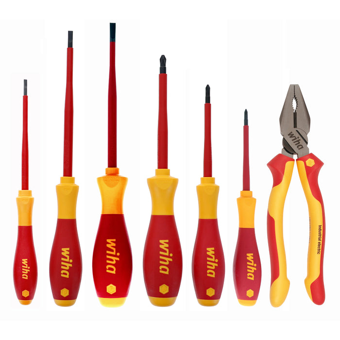 Wiha 32858 7 Piece Insulated Lineman's Pliers and Screwdriver Set