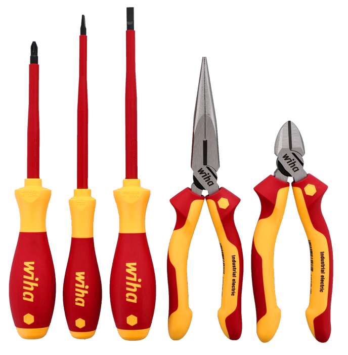 Wiha 32856 5 Piece Insulated Pliers-Cutters and Screwdriver Set