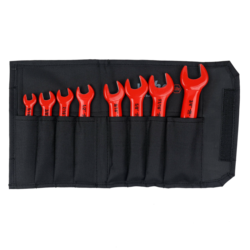 Wiha 20192 8 Piece Insulated Open End Wrench Set - SAE