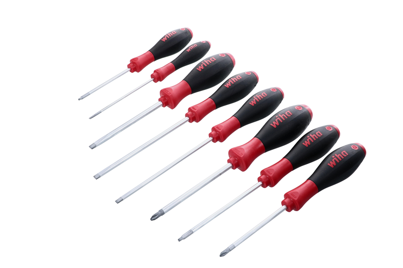 Wiha 30289 8 Piece SoftFinish Slotted and Phillips and Square Screwdriver Set