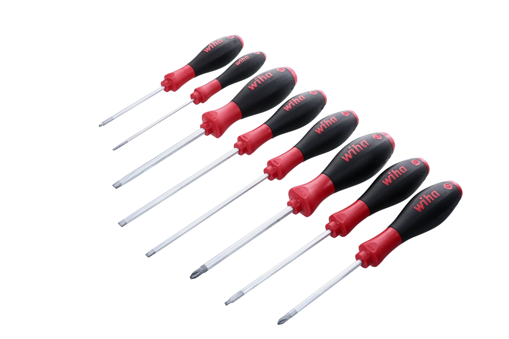 Wiha 30289 8 Piece SoftFinish Slotted and Phillips and Square Screwdriver Set