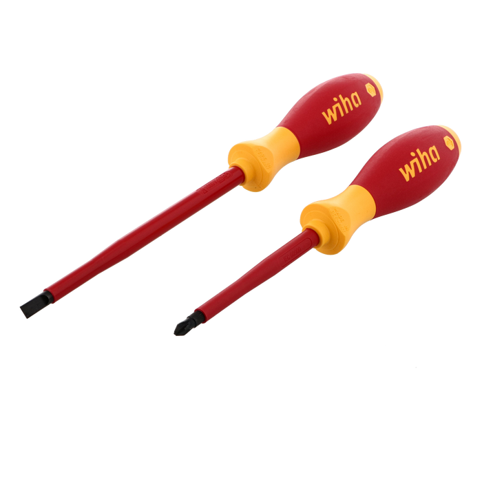 Wiha 33580 2 Piece Insulated SoftFinish Slotted and Phillips Screwdriver Set